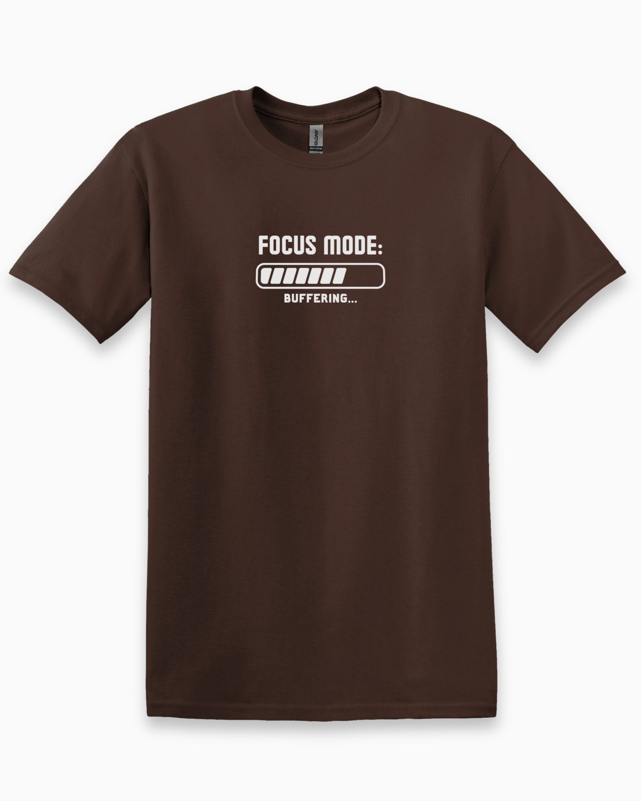 ADHD Focus Mode Buffering Tee-Dark Chocolate-Neurodiversity, ADHD & Autism Awareness & Acceptance T-Shirt by Daily Bloom