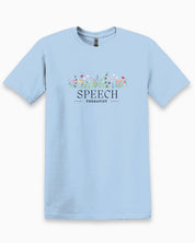 Speech Therapist Floral Tee-Light Blue-Neurodiversity, ADHD & Autism Awareness & Acceptance T-Shirt by Daily Bloom