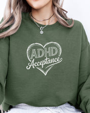 ADHD Acceptance Love Heart Sketch Sweatshirt