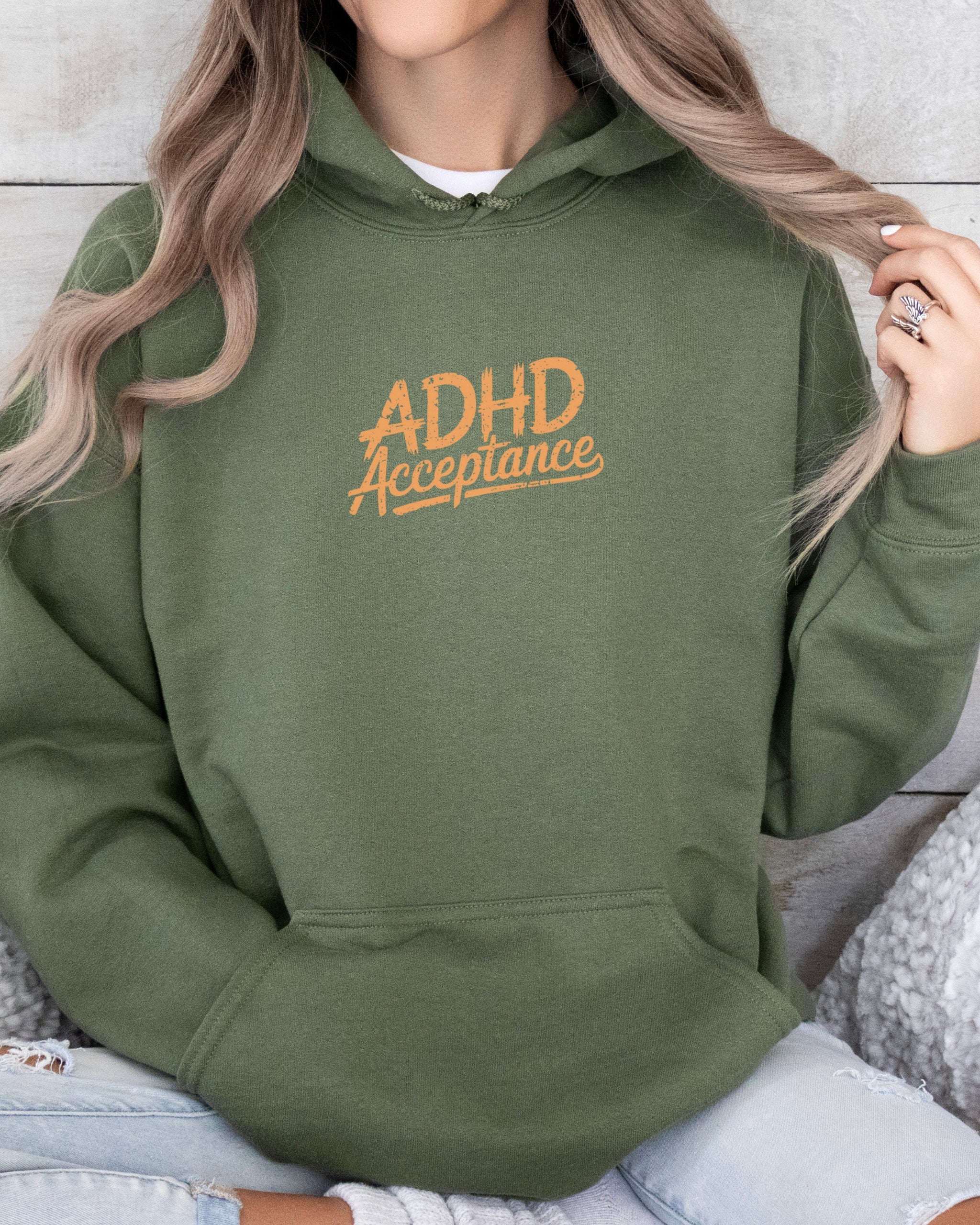 ADHD Acceptance Grunge Style Hoodie