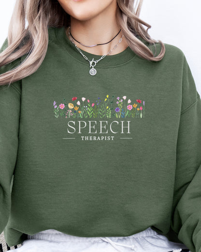 Speech Therapist Floral Sweatshirt