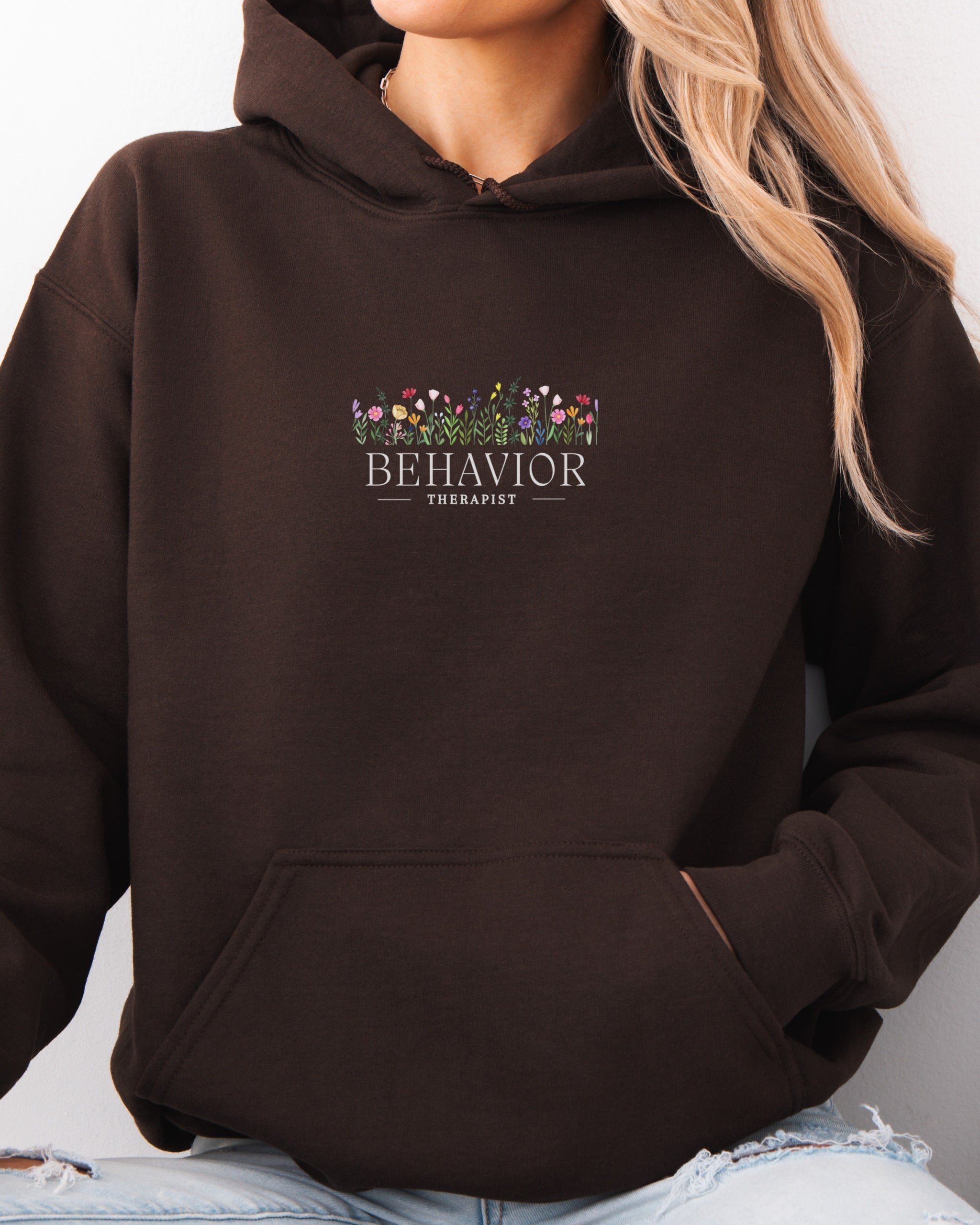 Behavior Therapist Floral Hoodie