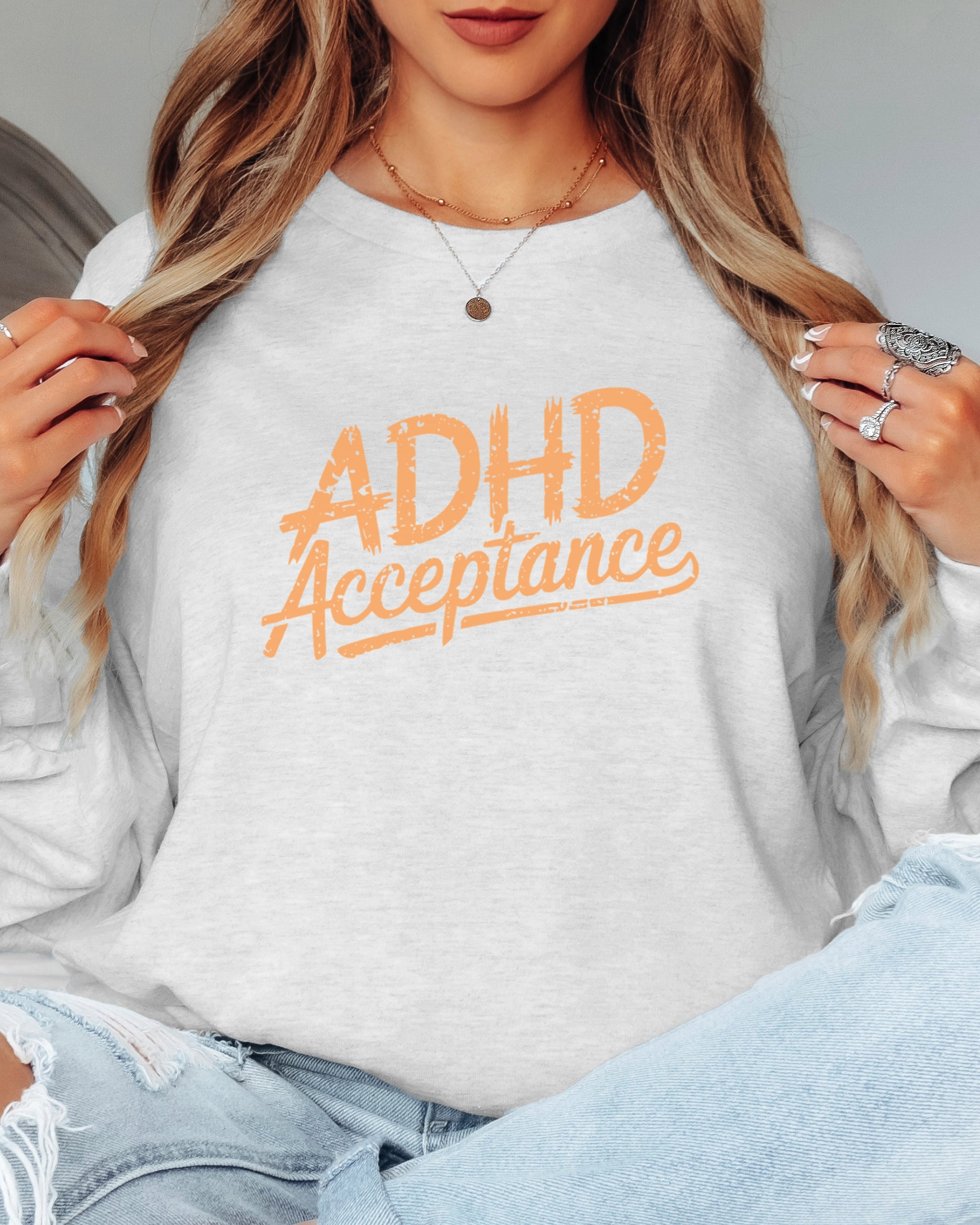 ADHD Acceptance Grunge Style Long Sleeve T-Shirt