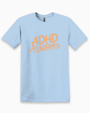 ADHD Acceptance Grunge Style Tee-Light Blue-Neurodiversity, ADHD & Autism Awareness & Acceptance T-Shirt by Daily Bloom