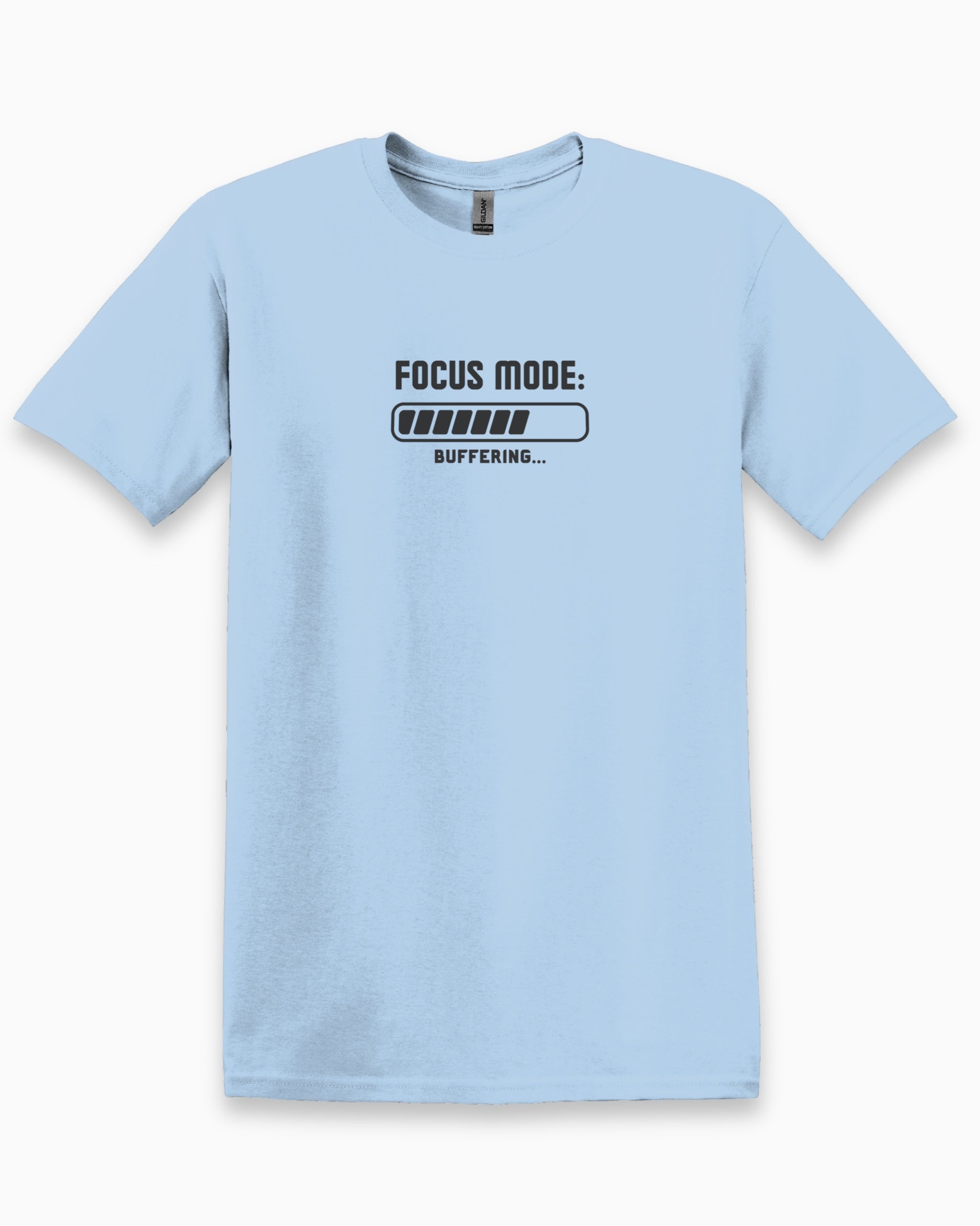 ADHD Focus Mode Buffering Tee-Light Blue-Neurodiversity, ADHD & Autism Awareness & Acceptance T-Shirt by Daily Bloom