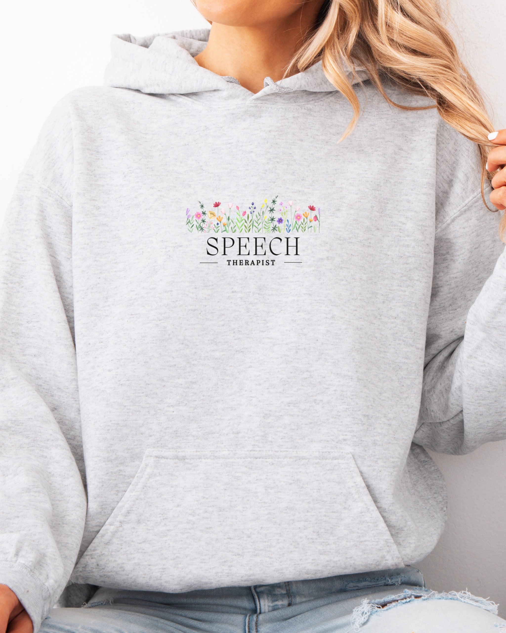 Speech Therapist Floral Hoodie