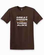 Great Minds Don't Think Alike Tee-Dark Chocolate-Neurodiversity, ADHD & Autism Awareness & Acceptance T-Shirt by Daily Bloom
