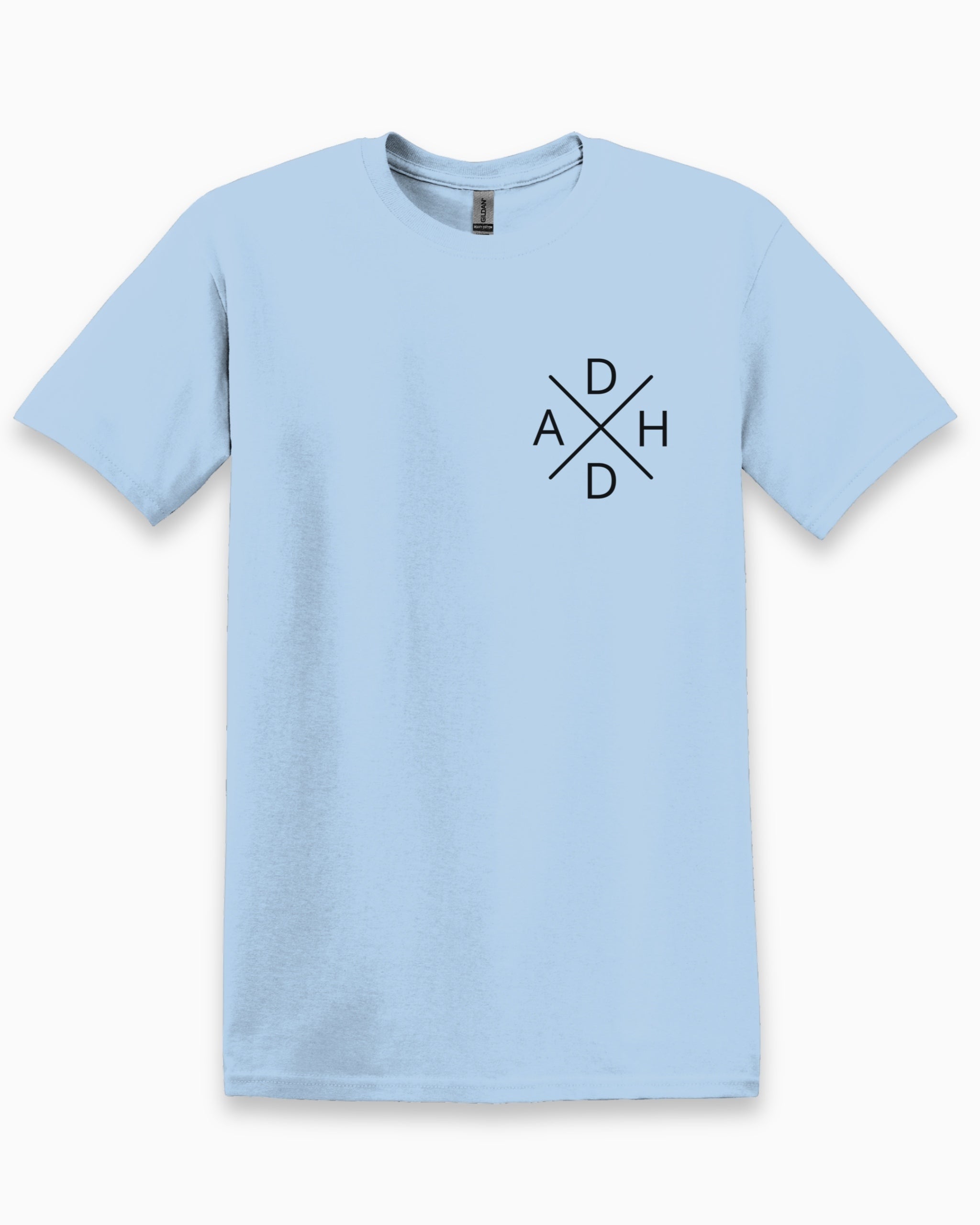 ADHD Cross Tee-Light Blue-Neurodiversity, ADHD & Autism Awareness & Acceptance T-Shirt by Daily Bloom