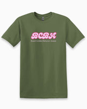 BCBA Groovy Tee-Military Green-Neurodiversity, ADHD & Autism Awareness & Acceptance T-Shirt by Daily Bloom