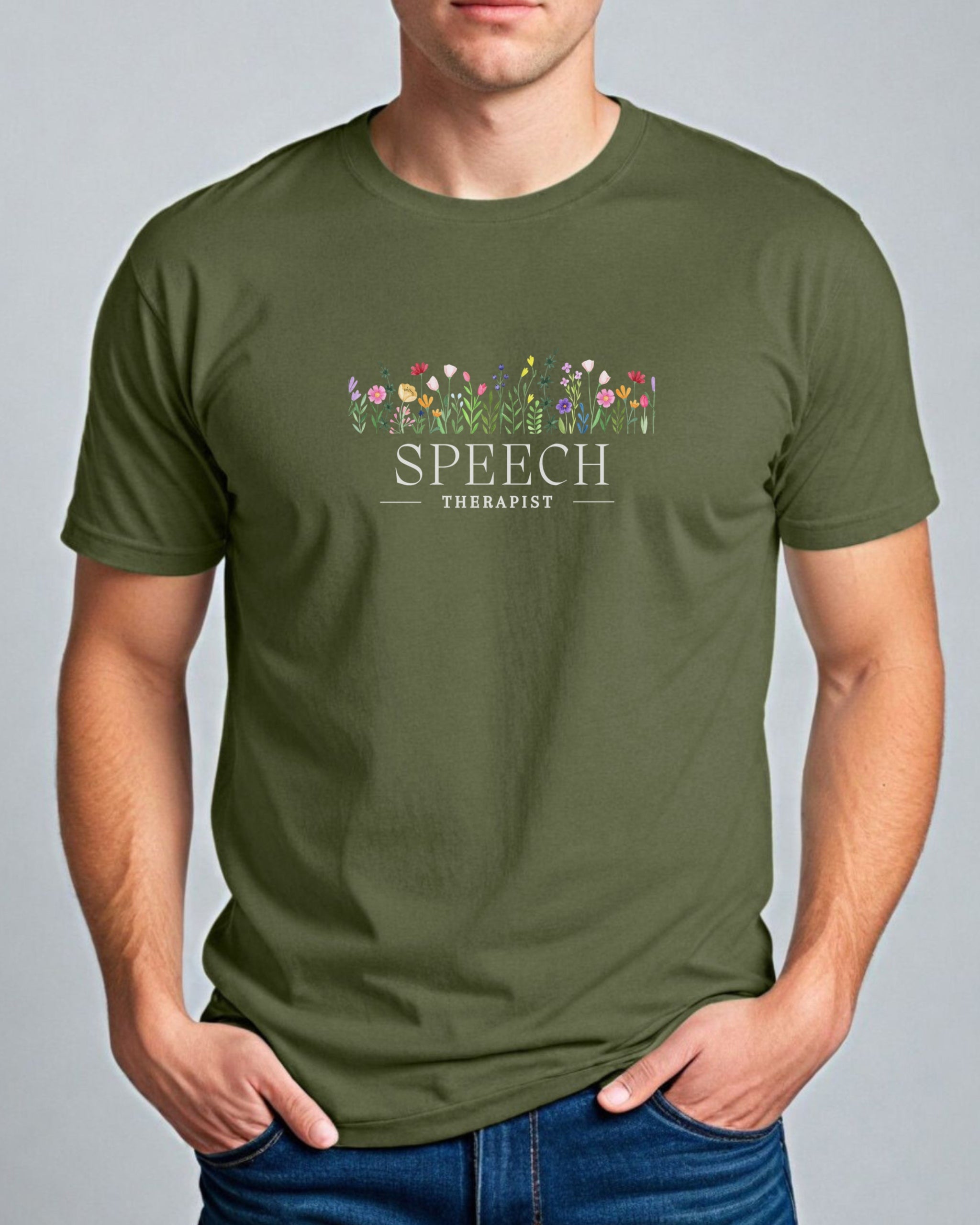 Speech Therapist Floral Tee-Neurodiversity, ADHD & Autism Awareness & Acceptance T-Shirt by Daily Bloom