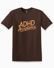 ADHD Acceptance Grunge Style Tee-Dark Chocolate-Neurodiversity, ADHD & Autism Awareness & Acceptance T-Shirt by Daily Bloom