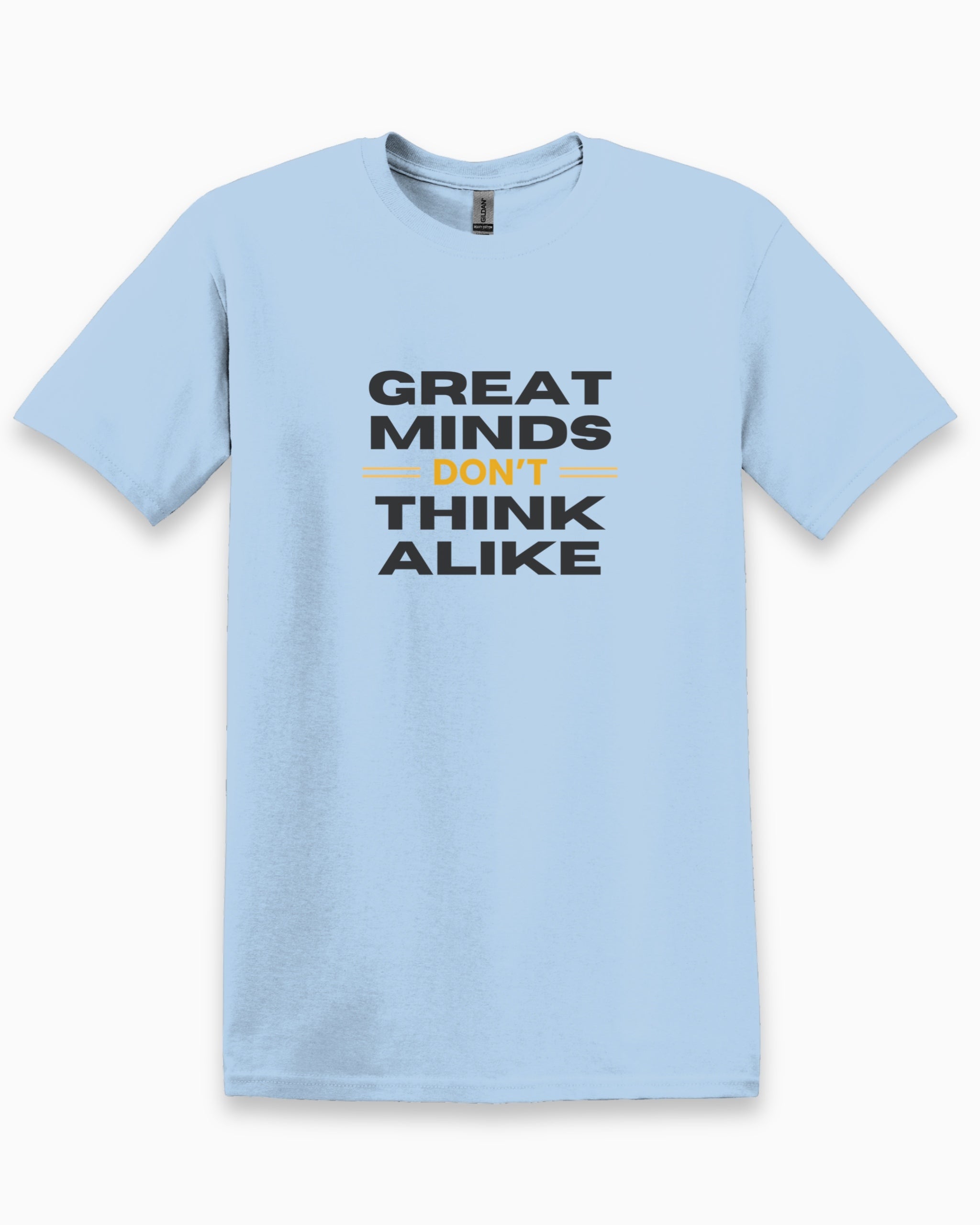 Great Minds Don't Think Alike Tee-Light Blue-Neurodiversity, ADHD & Autism Awareness & Acceptance T-Shirt by Daily Bloom