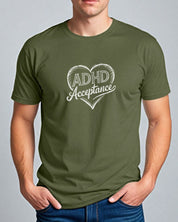 ADHD Acceptance Love Heart Sketch Tee-Neurodiversity, ADHD & Autism Awareness & Acceptance T-Shirt by Daily Bloom