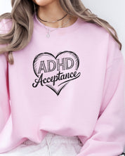 ADHD Acceptance Love Heart Sketch Sweatshirt
