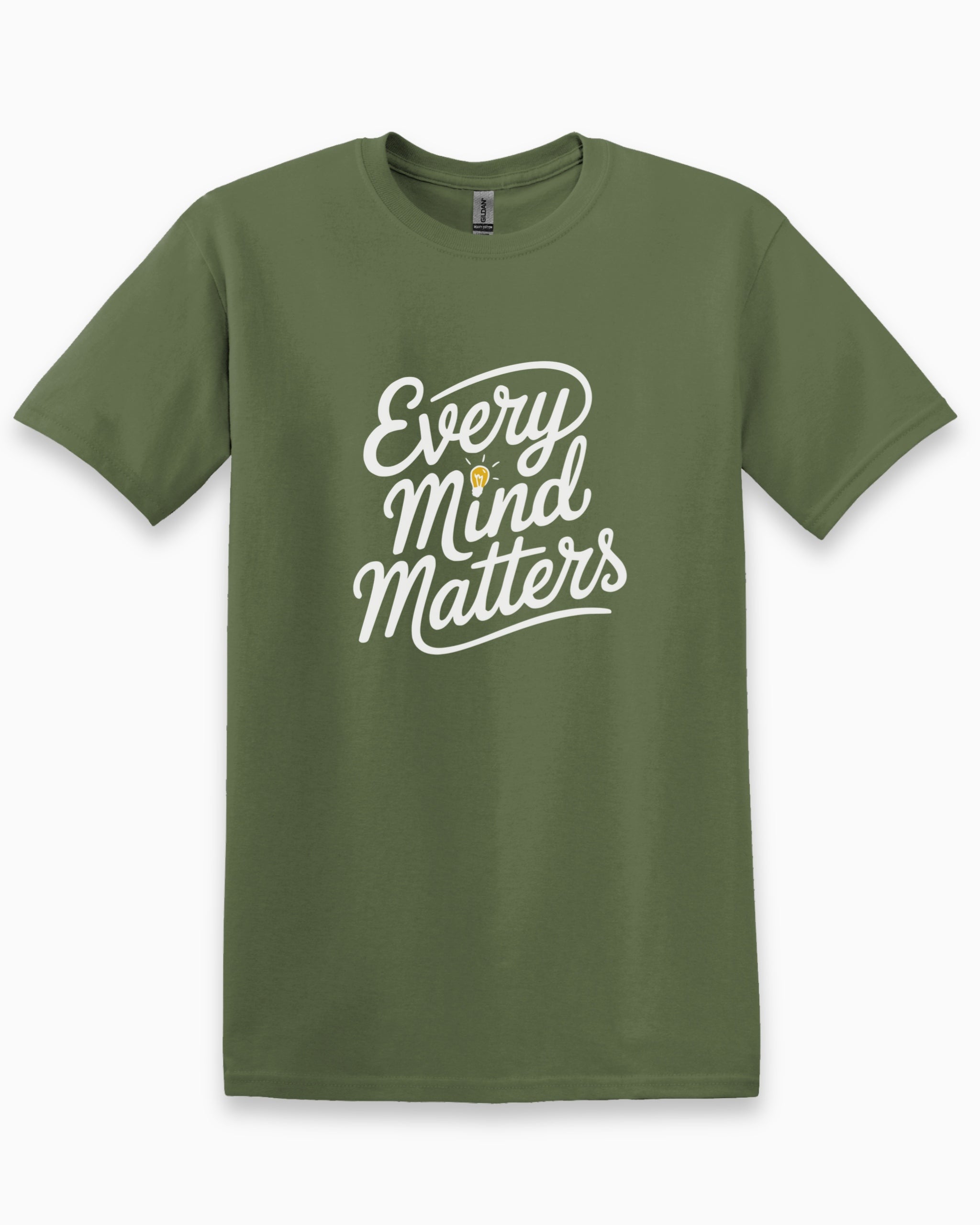 Every Mind Matters Tee-Military Green-Neurodiversity, ADHD & Autism Awareness & Acceptance T-Shirt by Daily Bloom
