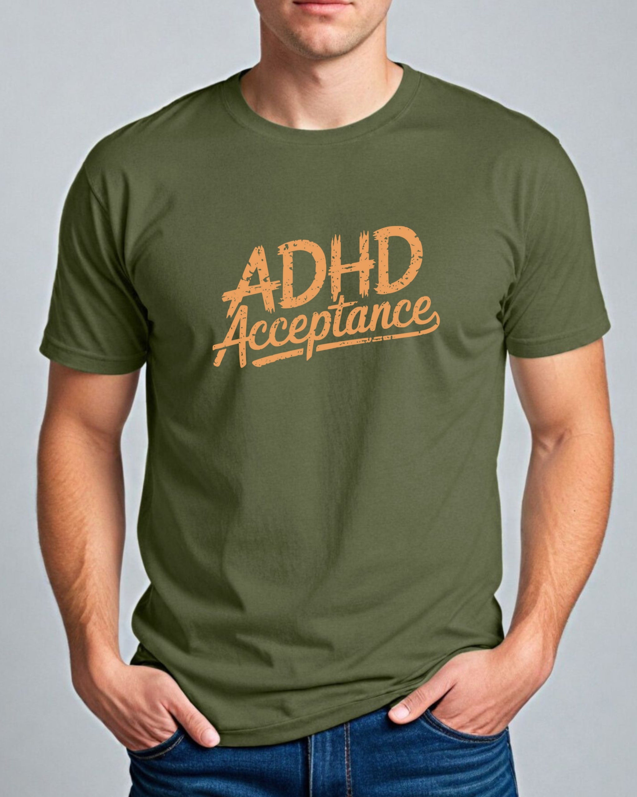 ADHD Acceptance Grunge Style Tee-Neurodiversity, ADHD & Autism Awareness & Acceptance T-Shirt by Daily Bloom