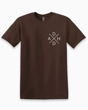 ADHD Cross Tee-Dark Chocolate-Neurodiversity, ADHD & Autism Awareness & Acceptance T-Shirt by Daily Bloom