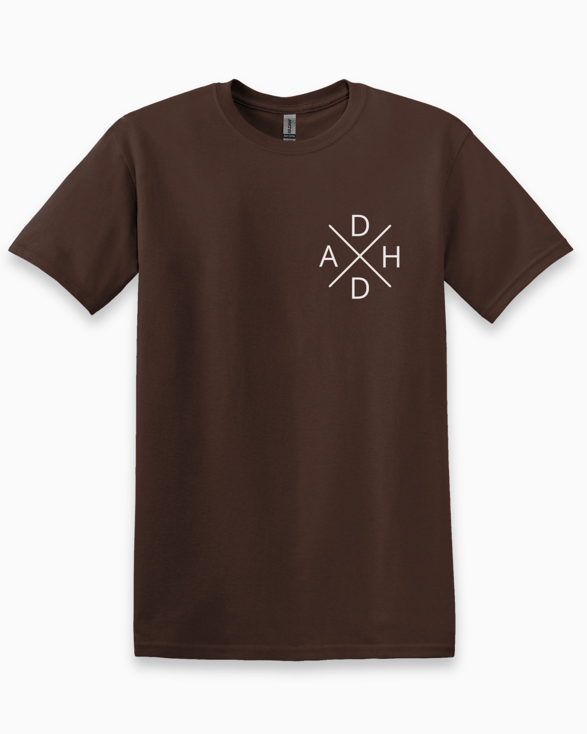 ADHD Cross Tee-Dark Chocolate-Neurodiversity, ADHD & Autism Awareness & Acceptance T-Shirt by Daily Bloom