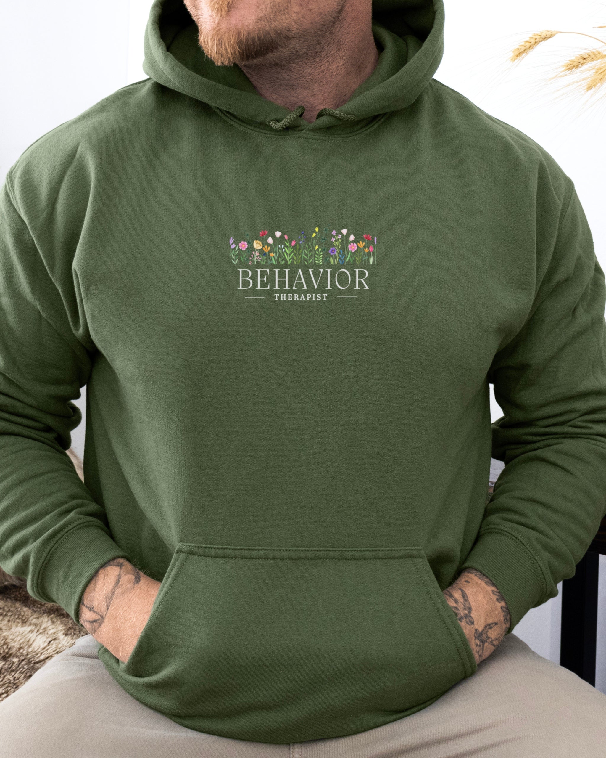 Behavior Therapist Floral Hoodie