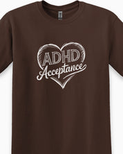 ADHD Acceptance Love Heart Sketch Tee-Neurodiversity, ADHD & Autism Awareness & Acceptance T-Shirt by Daily Bloom