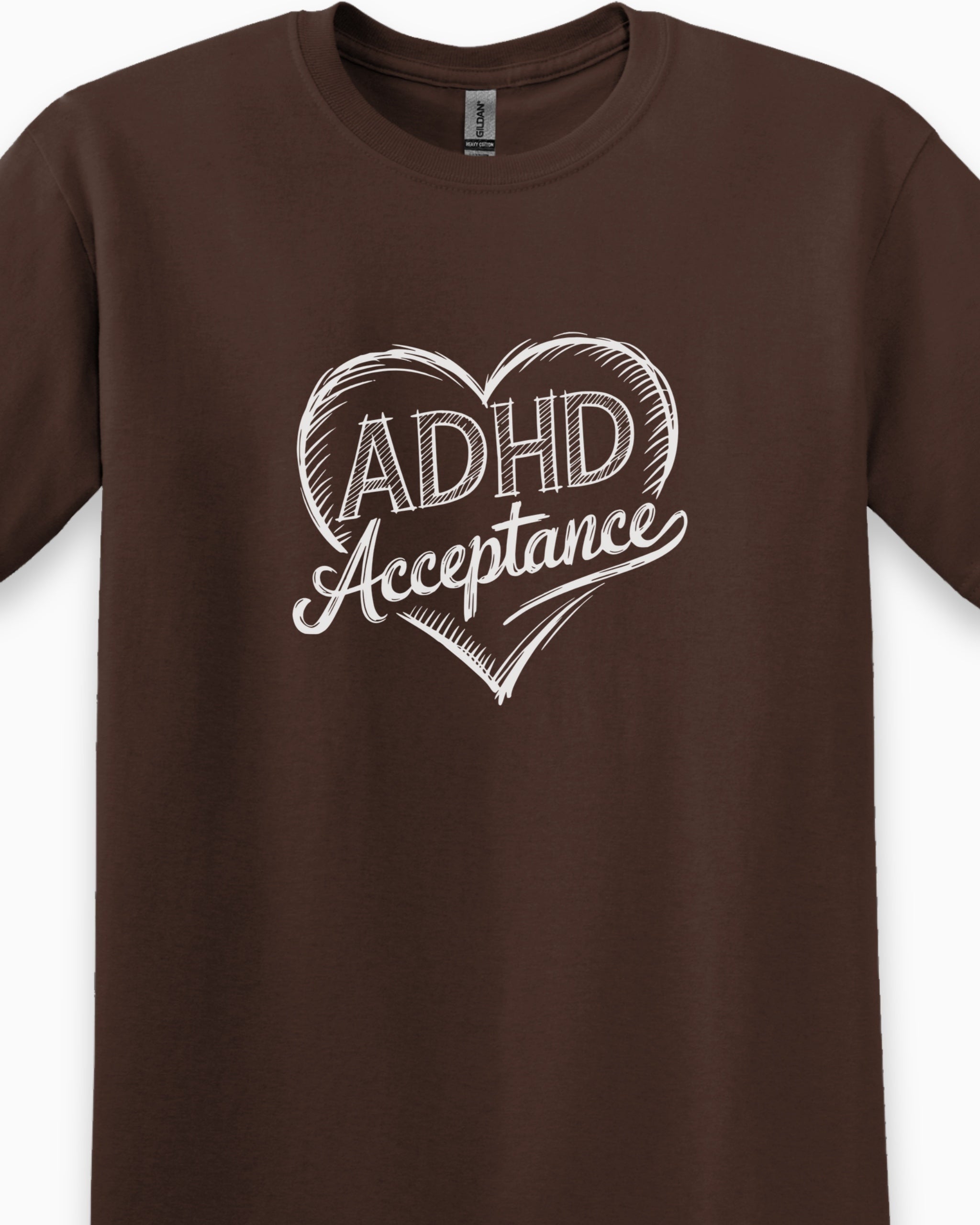 ADHD Acceptance Love Heart Sketch Tee-Neurodiversity, ADHD & Autism Awareness & Acceptance T-Shirt by Daily Bloom