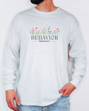 Behavior Therapist Floral Long Sleeve T-Shirt