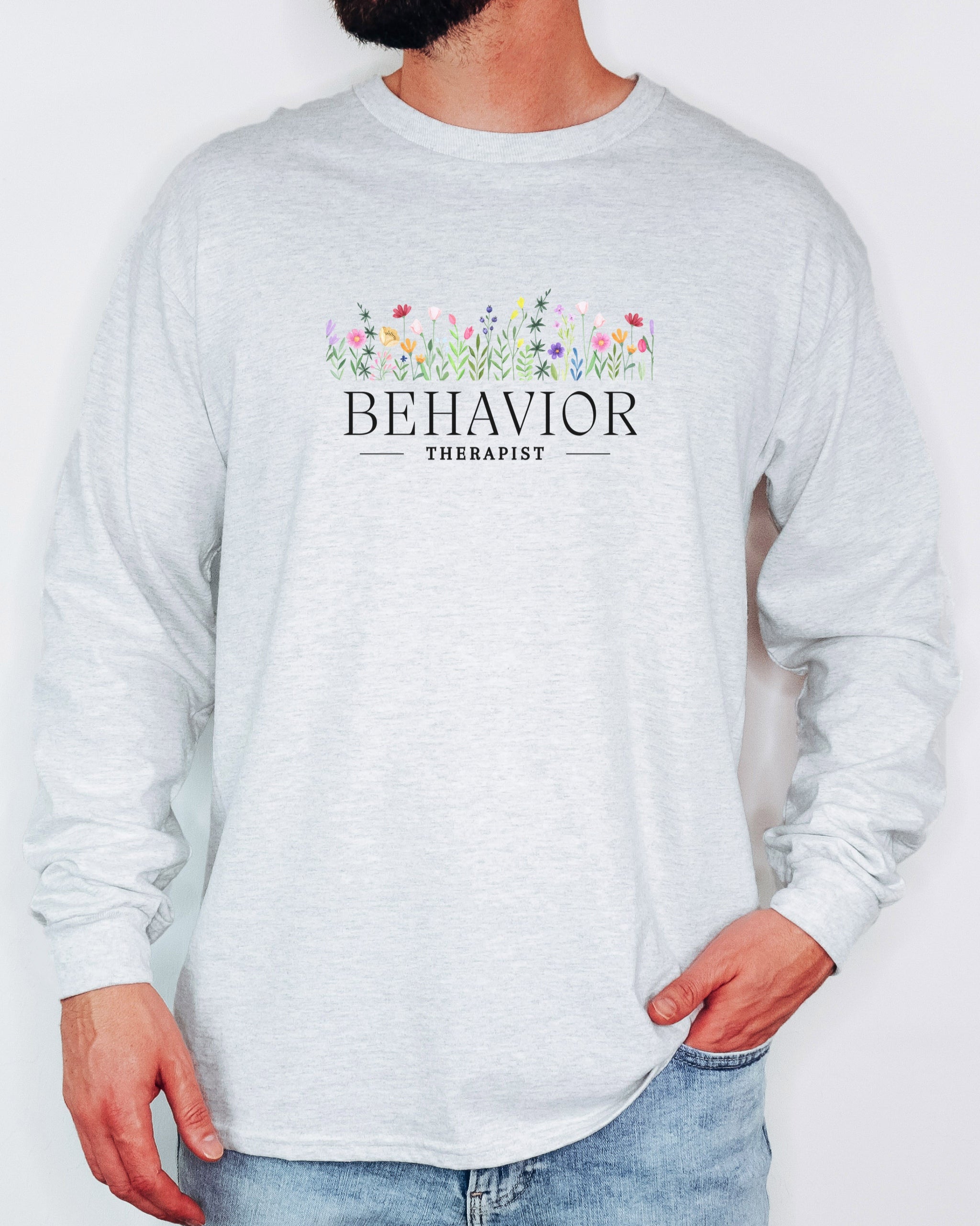 Behavior Therapist Floral Long Sleeve T-Shirt