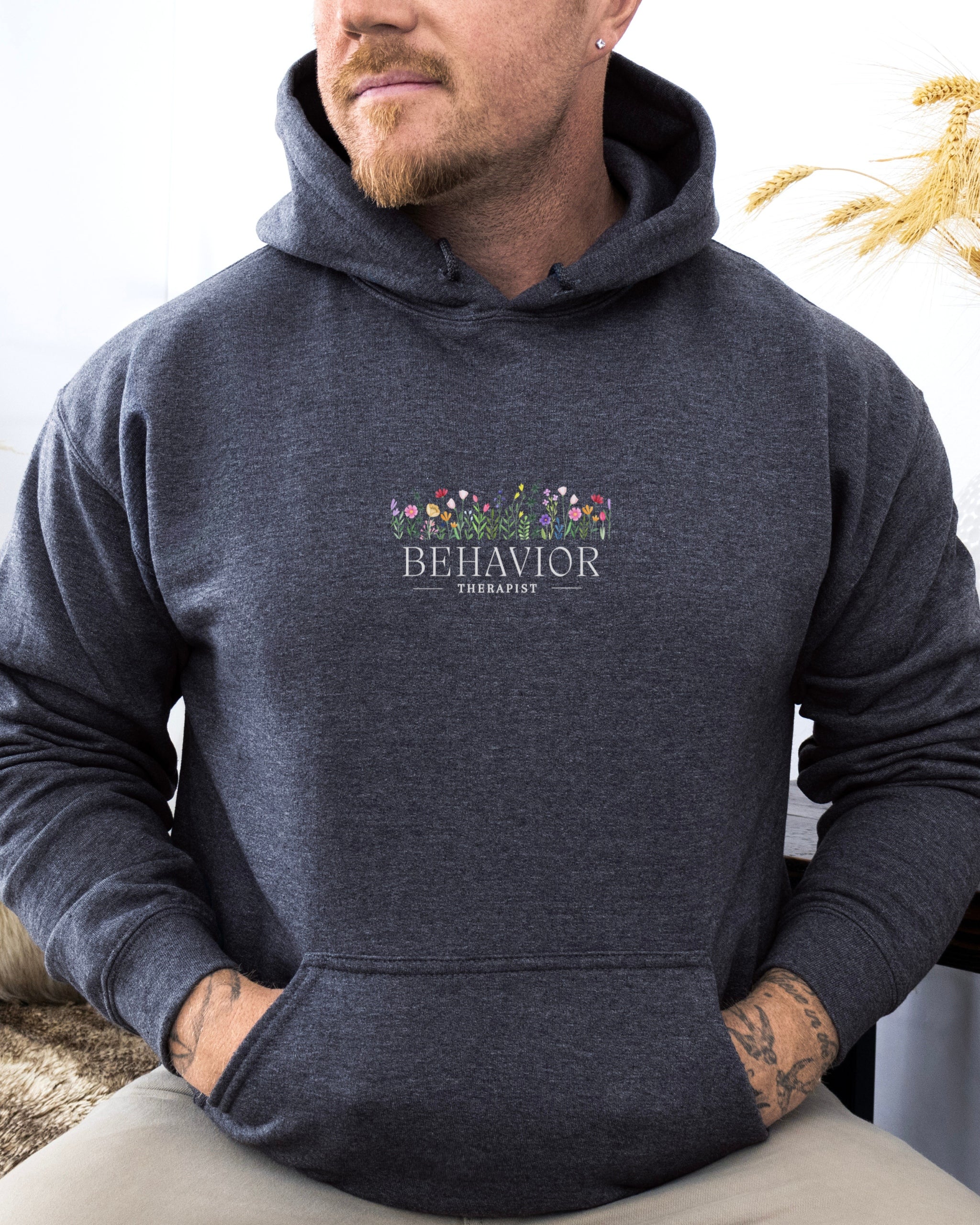 Behavior Therapist Floral Hoodie