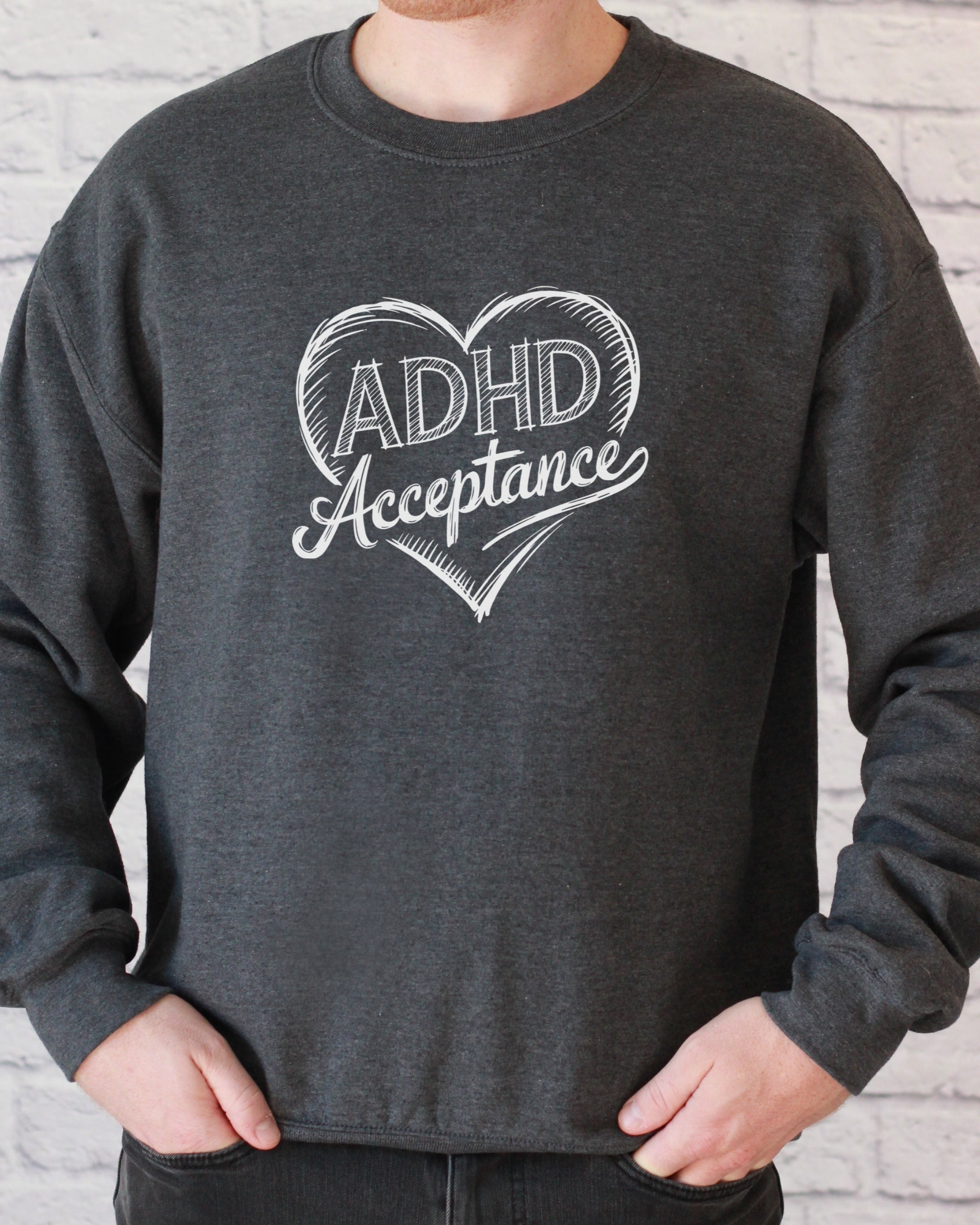 ADHD Acceptance Love Heart Sketch Sweatshirt