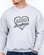 ADHD Acceptance Love Heart Sketch Sweatshirt