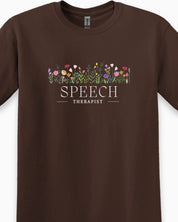 Speech Therapist Floral Tee-Neurodiversity, ADHD & Autism Awareness & Acceptance T-Shirt by Daily Bloom