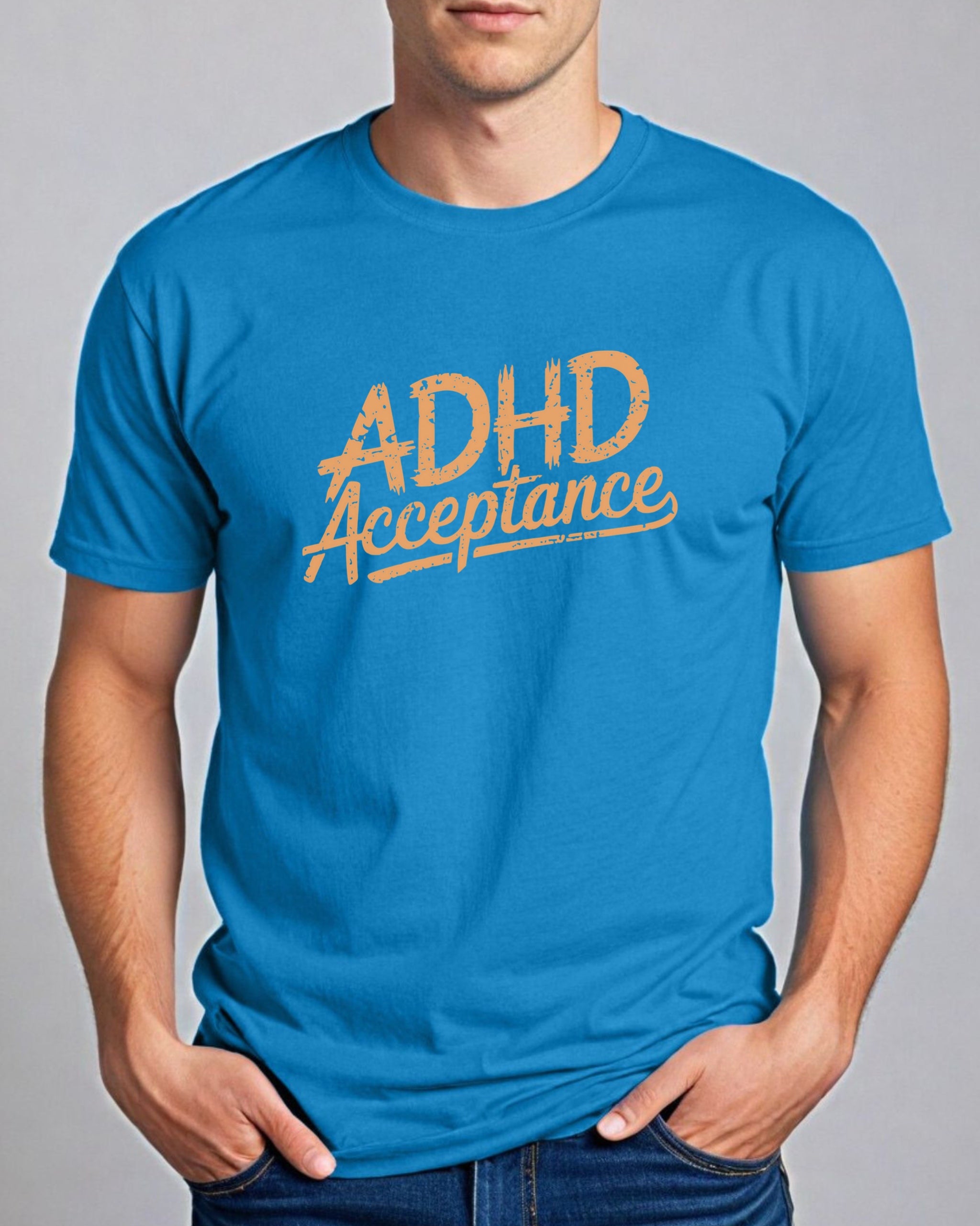 ADHD Acceptance Grunge Style Tee-Neurodiversity, ADHD & Autism Awareness & Acceptance T-Shirt by Daily Bloom