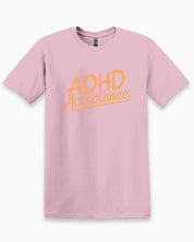 ADHD Acceptance Grunge Style Tee-Light Pink-Neurodiversity, ADHD & Autism Awareness & Acceptance T-Shirt by Daily Bloom