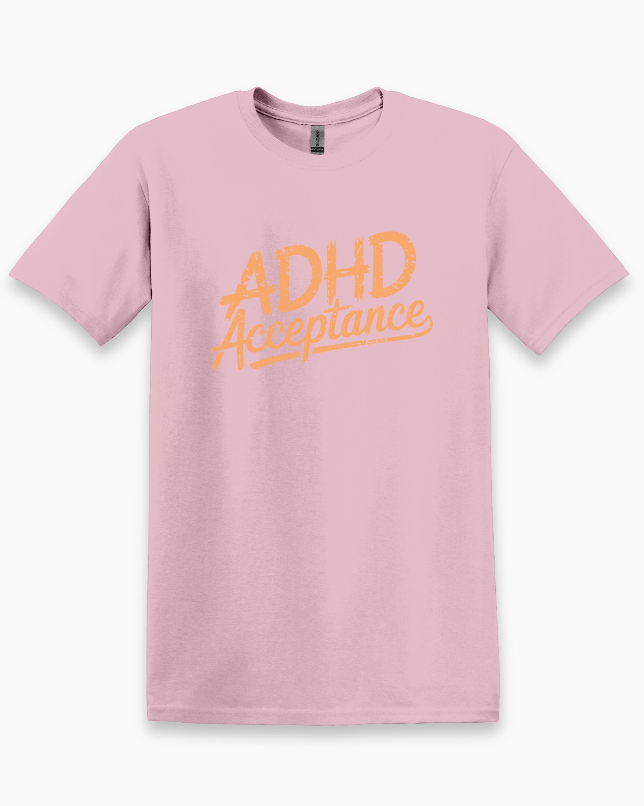 ADHD Acceptance Grunge Style Tee-Light Pink-Neurodiversity, ADHD & Autism Awareness & Acceptance T-Shirt by Daily Bloom