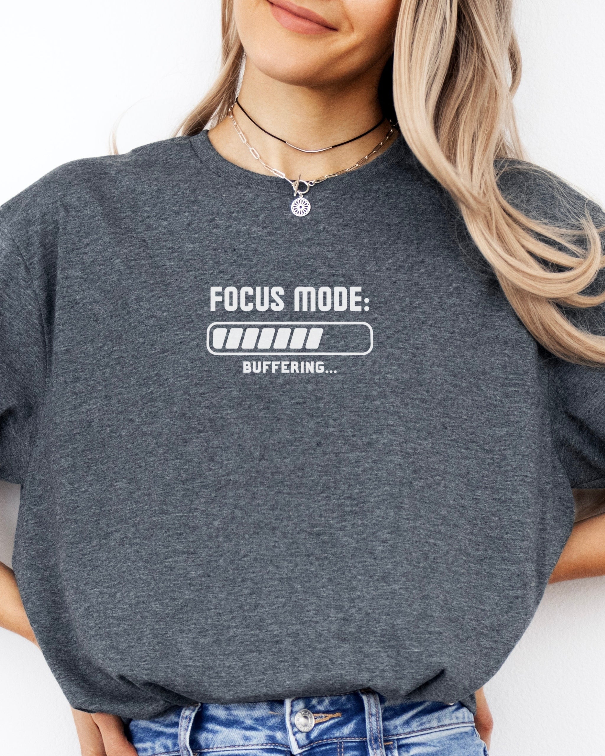 ADHD Focus Mode Buffering Tee-Neurodiversity, ADHD & Autism Awareness & Acceptance T-Shirt by Daily Bloom