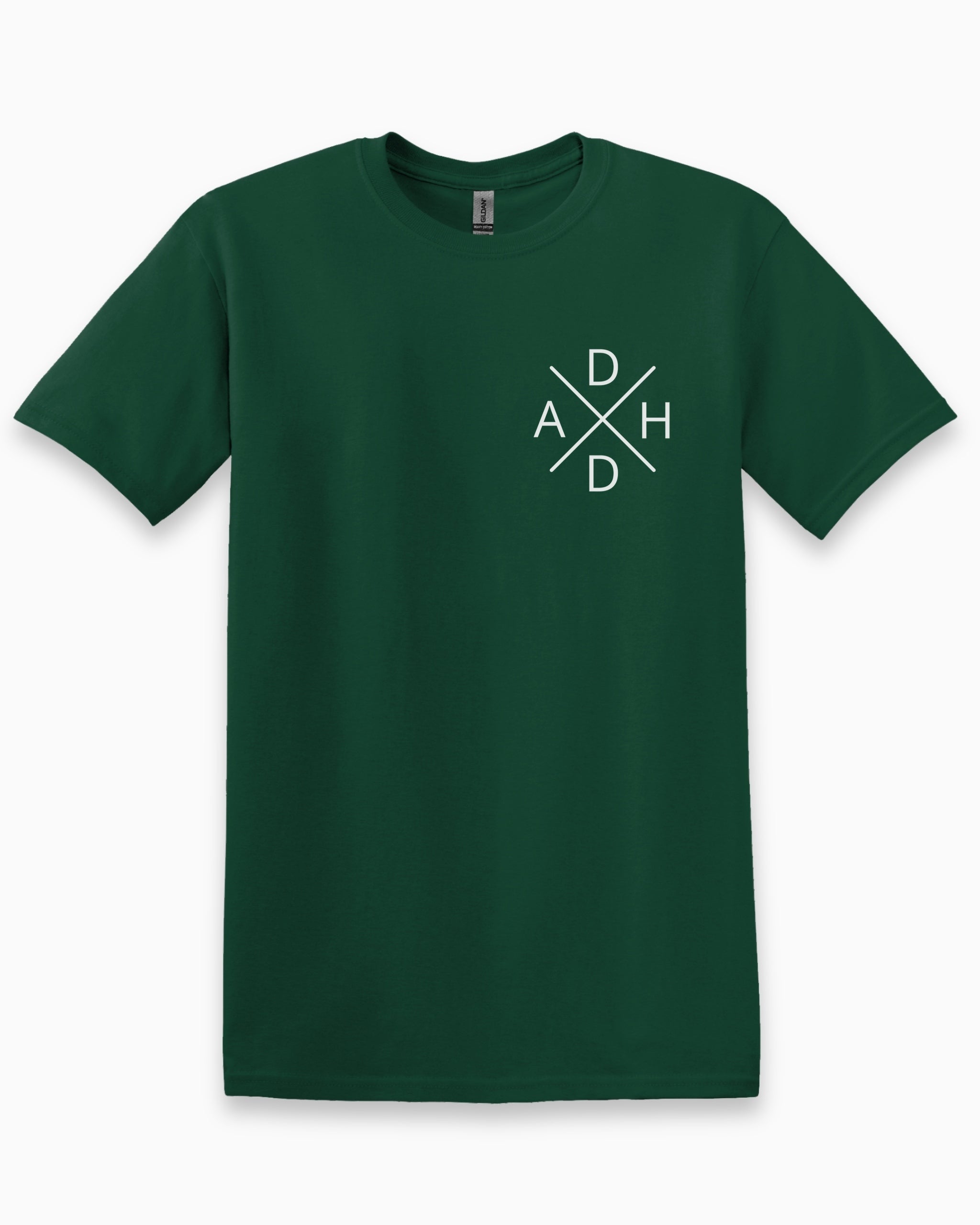 ADHD Cross Tee-Forest Green-Neurodiversity, ADHD & Autism Awareness & Acceptance T-Shirt by Daily Bloom