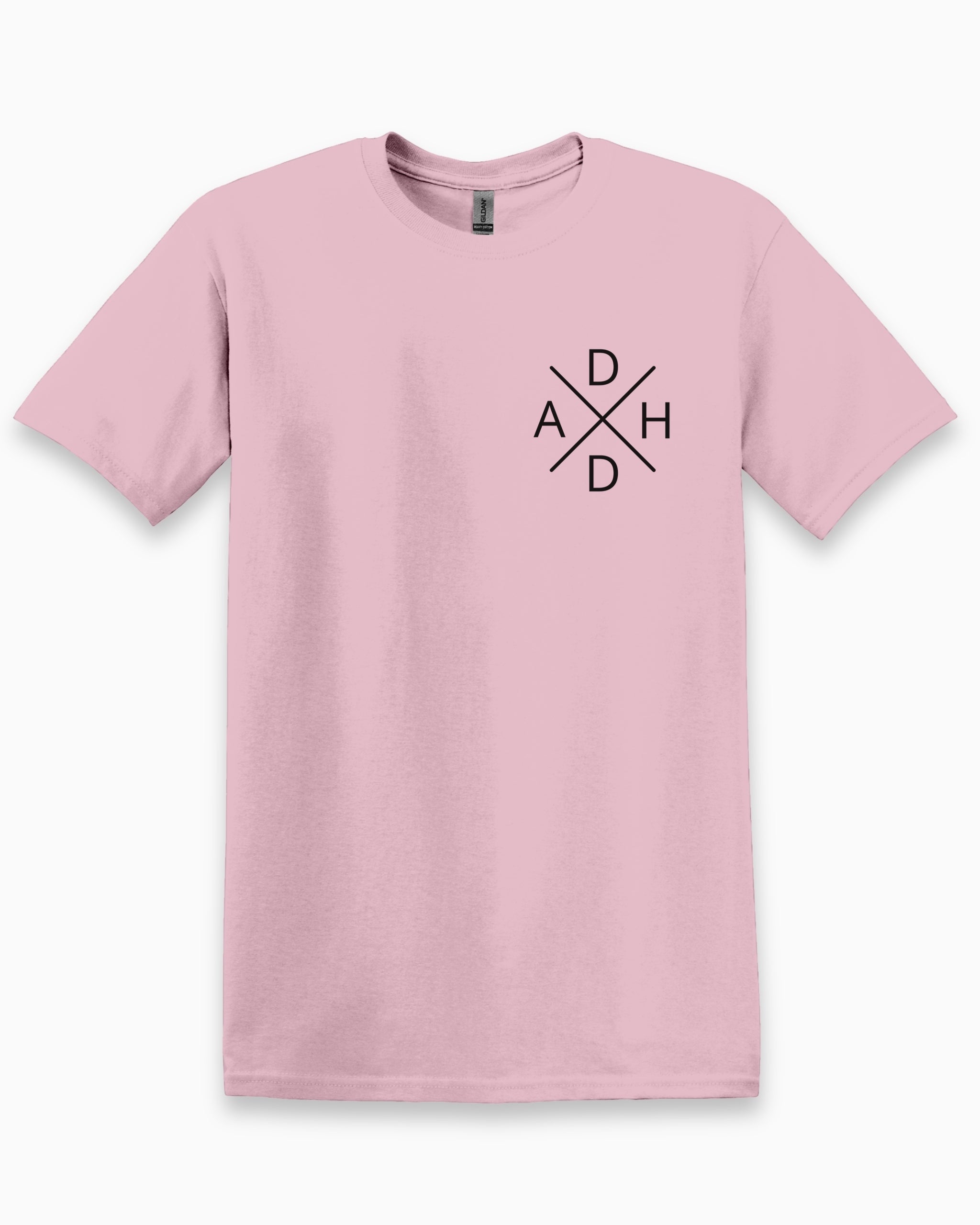 ADHD Cross Tee-Light Pink-Neurodiversity, ADHD & Autism Awareness & Acceptance T-Shirt by Daily Bloom