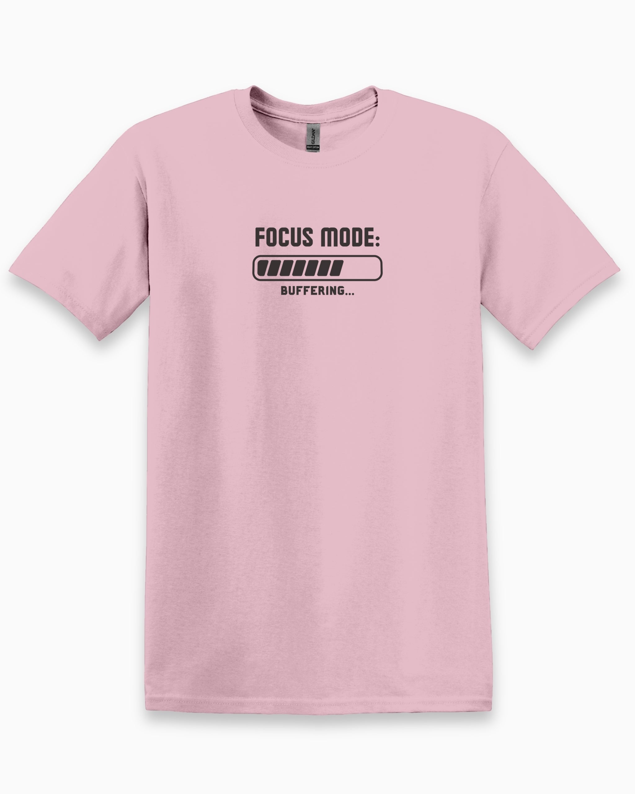 ADHD Focus Mode Buffering Tee-Light Pink-Neurodiversity, ADHD & Autism Awareness & Acceptance T-Shirt by Daily Bloom