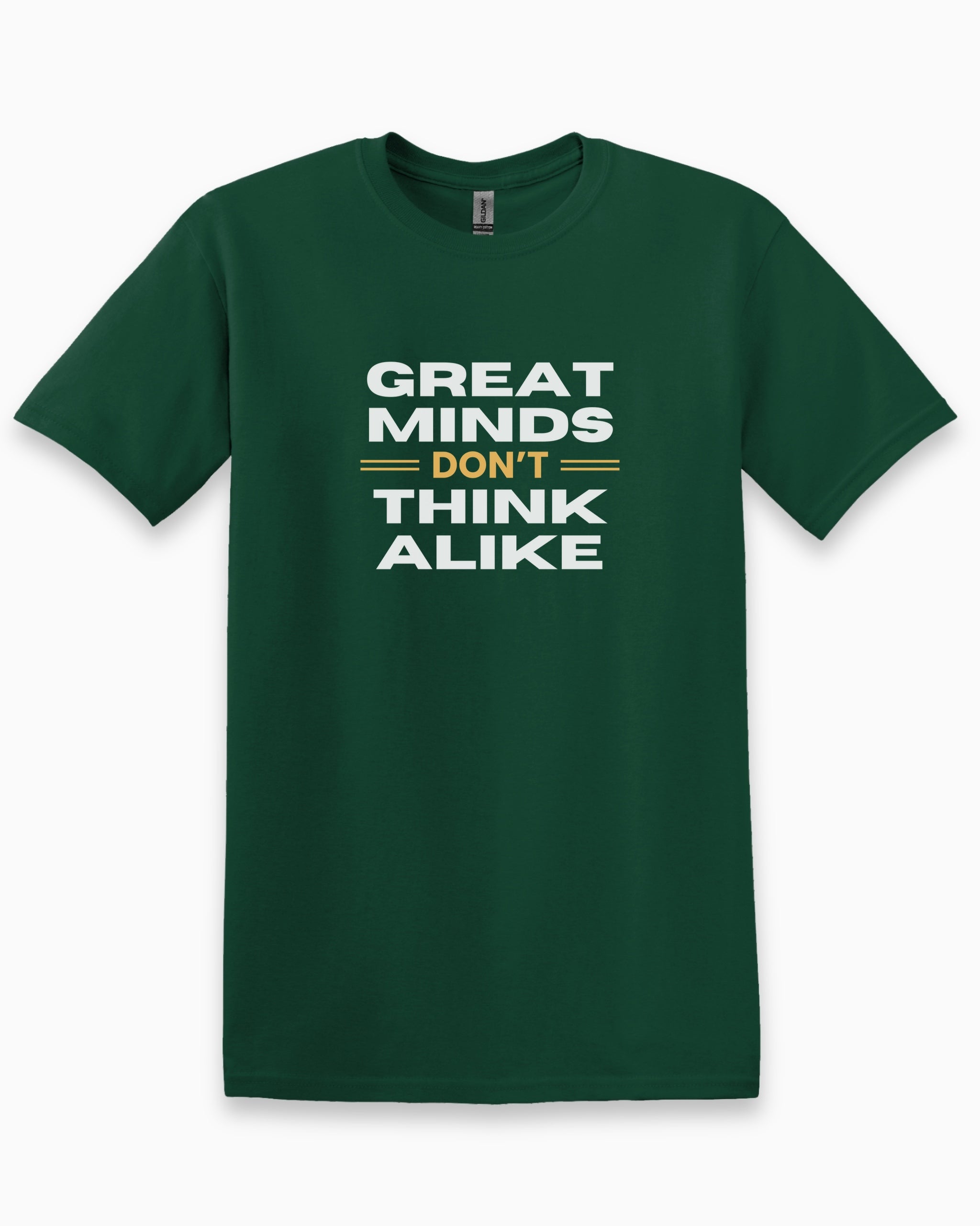 Great Minds Don't Think Alike Tee-Forest Green-Neurodiversity, ADHD & Autism Awareness & Acceptance T-Shirt by Daily Bloom