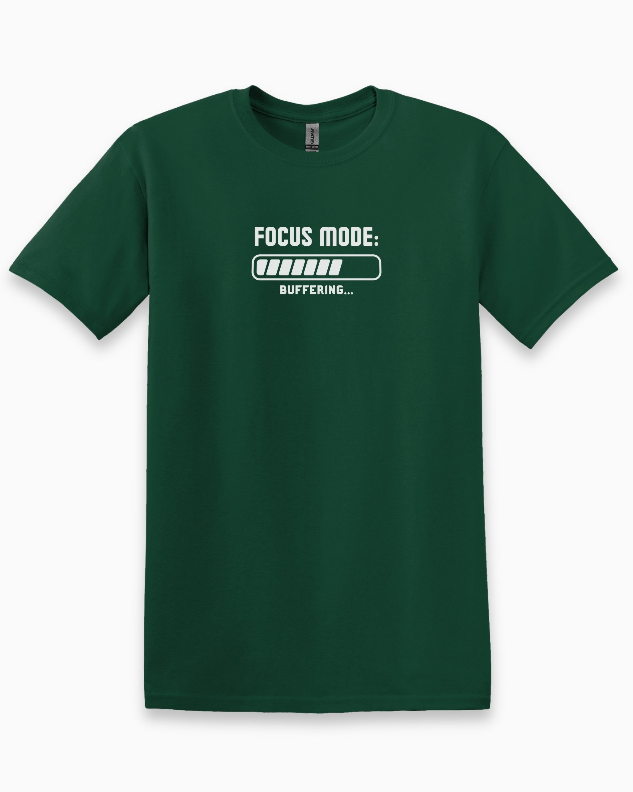ADHD Focus Mode Buffering Tee-Forest Green-Neurodiversity, ADHD & Autism Awareness & Acceptance T-Shirt by Daily Bloom