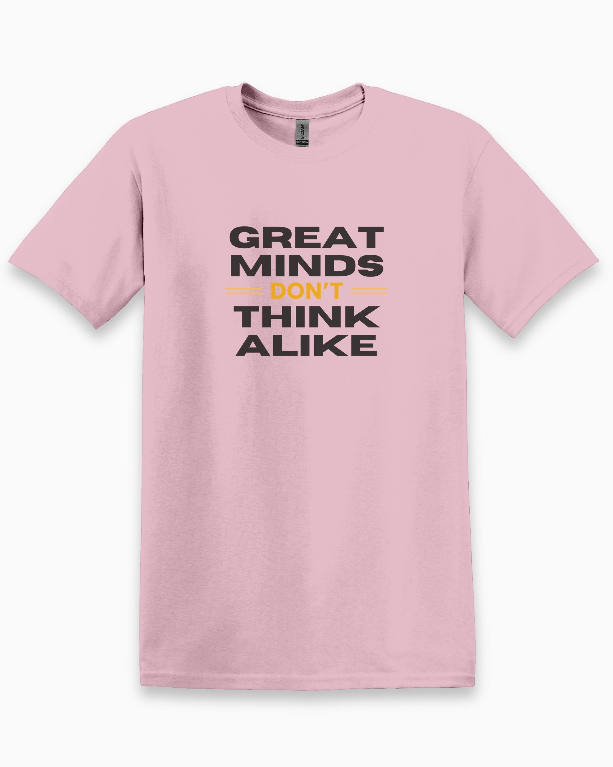 Great Minds Don't Think Alike Tee-Light Pink-Neurodiversity, ADHD & Autism Awareness & Acceptance T-Shirt by Daily Bloom